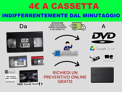 Servizio riversamento vhs - riversamento,